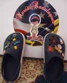 Croc´s infantil com friso branco